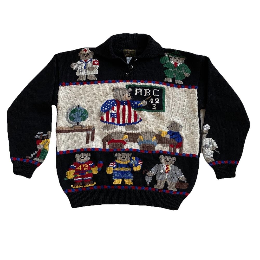 Vintage South Wool Collared Sweater Women’s M Bears School Teacher Professions